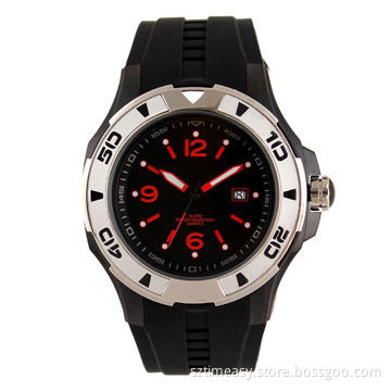 Metal stainless steel watches, silicone band